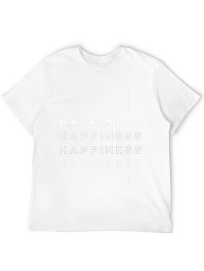 Camiseta Negra con Diseño de Felicidad
