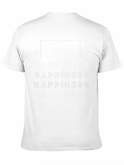 Camiseta Negra con Diseño de Felicidad