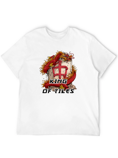 Camiseta Negra: Rey de Azulejos Dragón Chino
