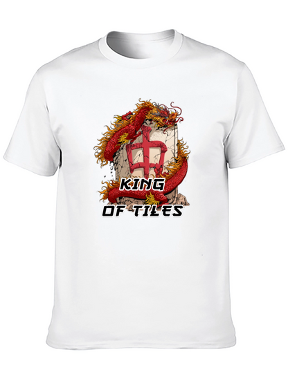 Camiseta Negra: Rey de Azulejos Dragón Chino