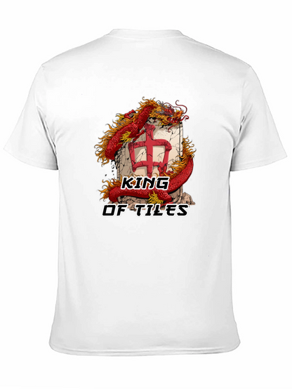 Camiseta Negra: Rey de Azulejos Dragón Chino