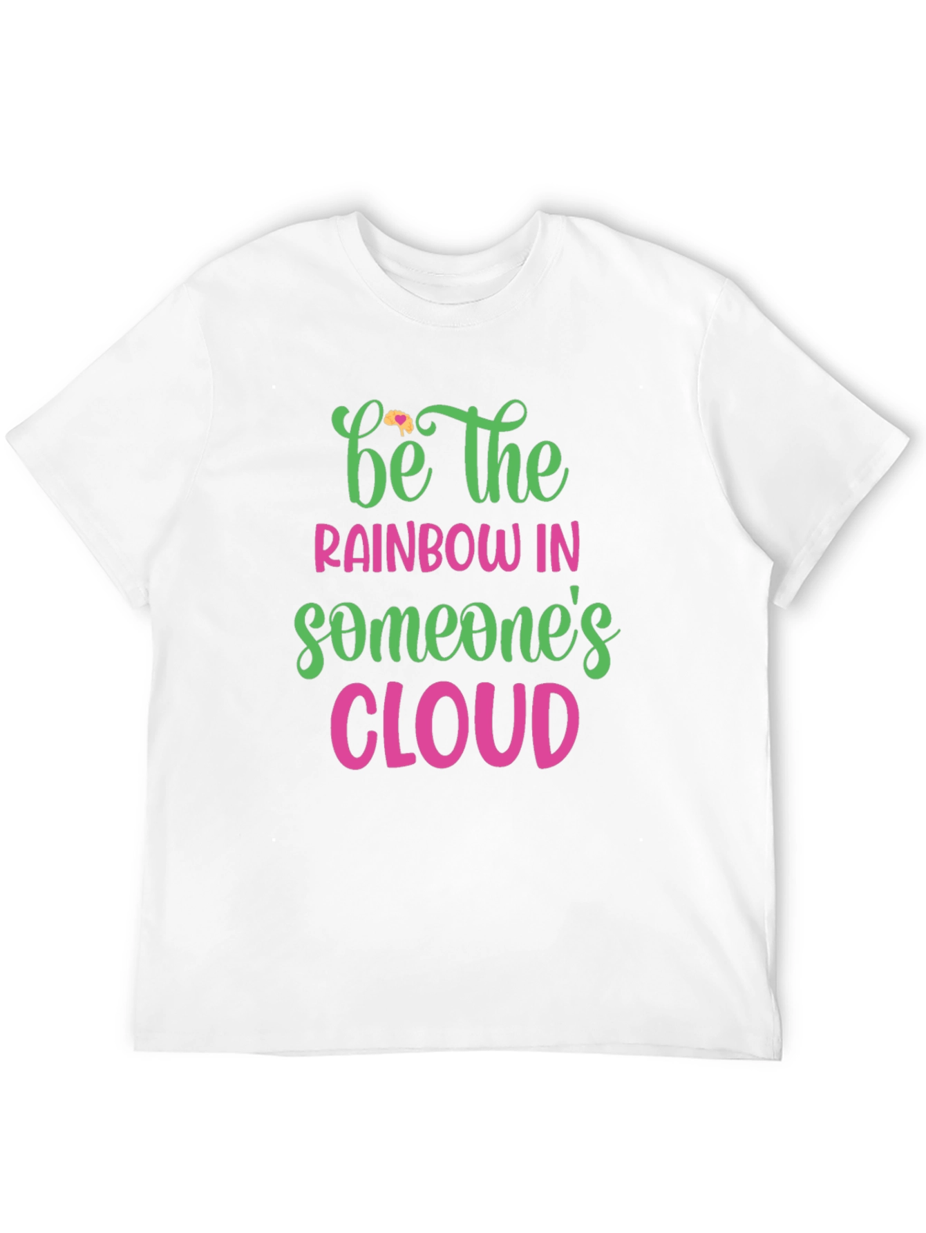 Camiseta Negra con Diseño de Arcoíris Inspirador