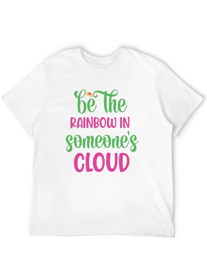 Camiseta Negra con Diseño de Arcoíris Inspirador