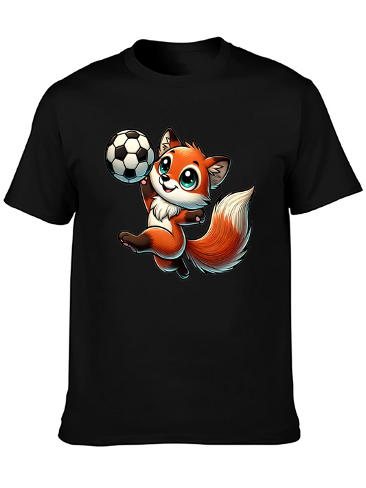 Camiseta Negra con Zorro Futbolista