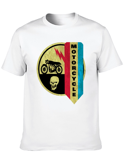 Camiseta Negra Estampada Moto & Calavera