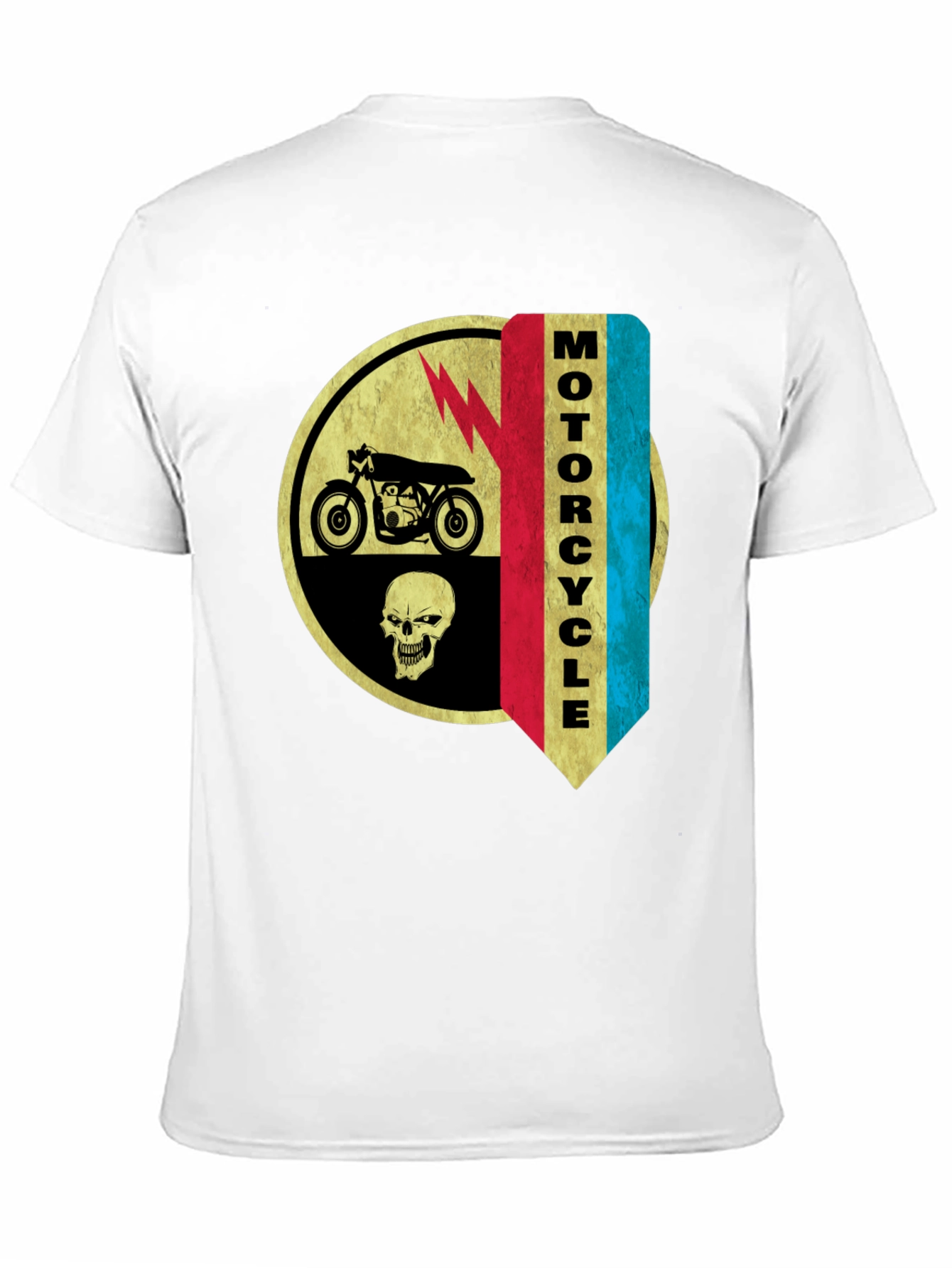 Camiseta Negra Estampada Moto & Calavera