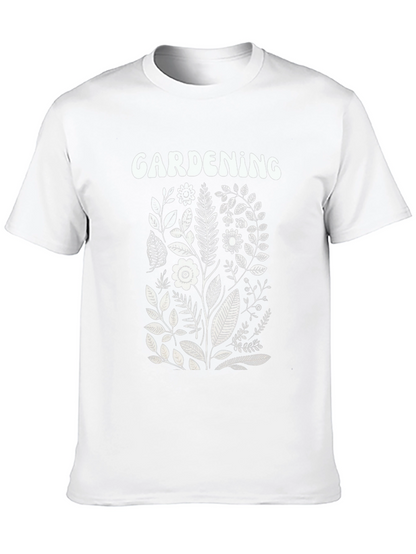 Camiseta Negra Jardinería Diseño Floral