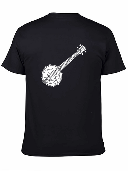 Camiseta Negra con Diseño de Banjo para Hombre