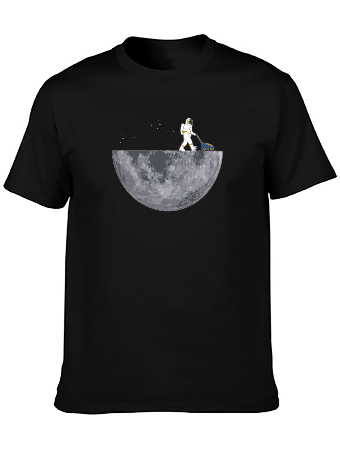 Camiseta Negra Astronauta Cortando la Luna