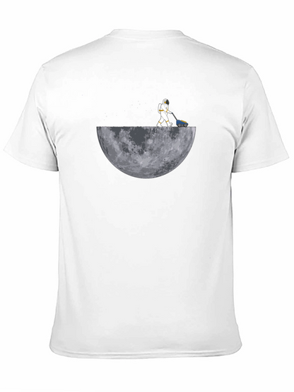 Camiseta Negra Astronauta Cortando la Luna
