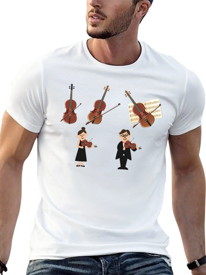 Camiseta Negra con Diseño Musical