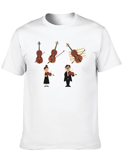 Camiseta Negra con Diseño Musical