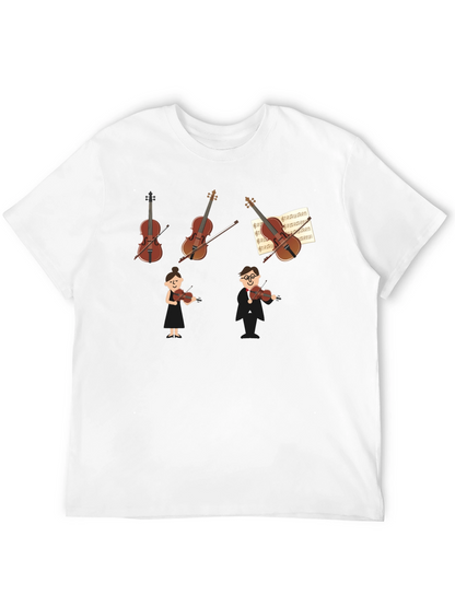 Camiseta Negra con Diseño Musical