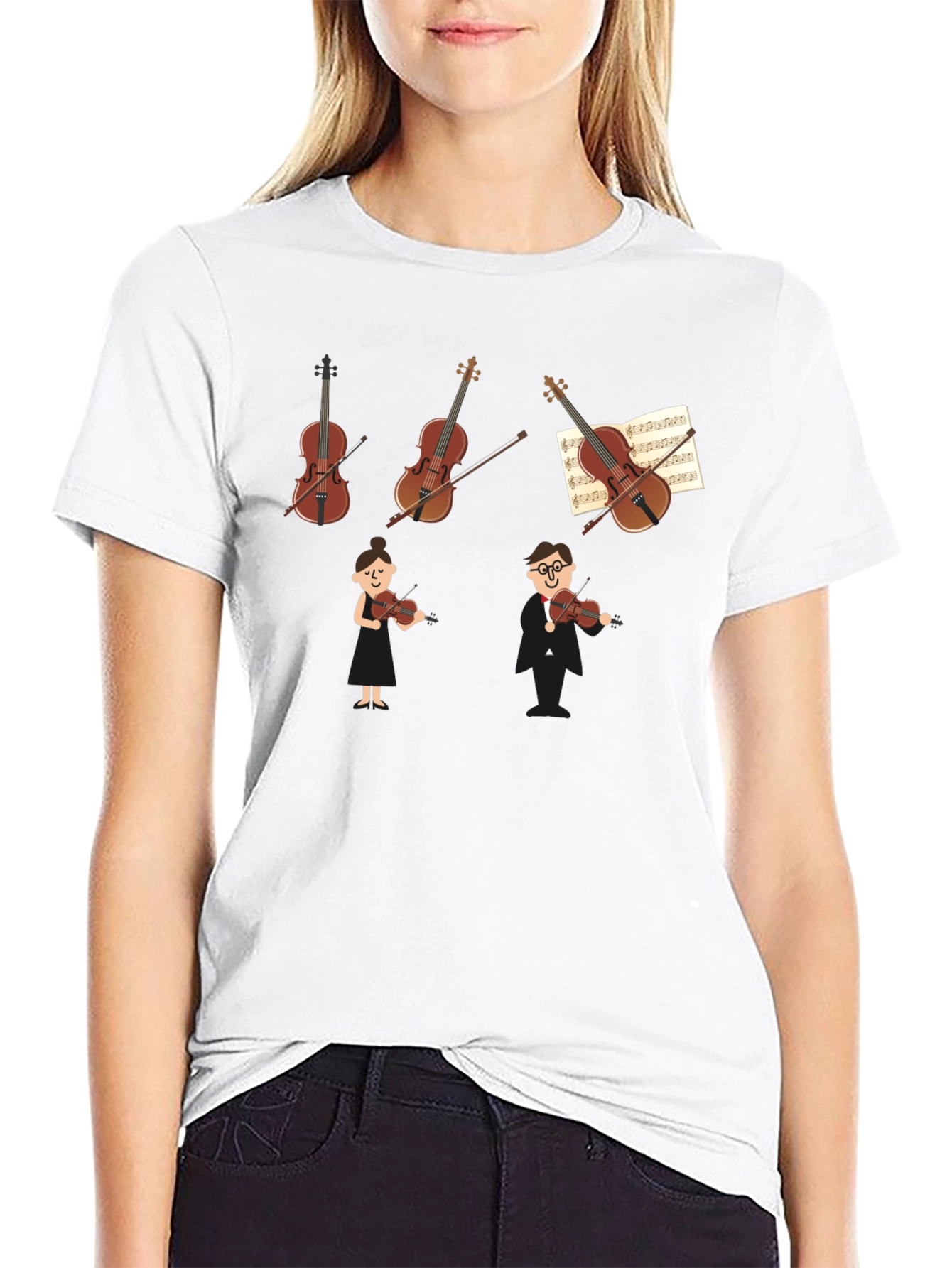 Camiseta Negra con Diseño Musical