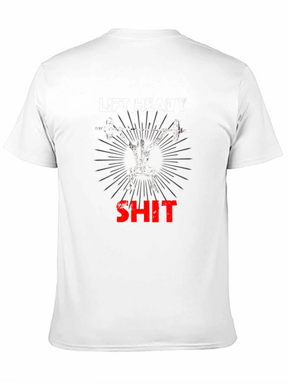 Camiseta Negra de Levantamiento de Pesas Lift Heavy SH*T