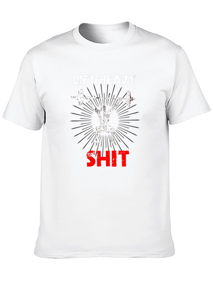 Camiseta Negra de Levantamiento de Pesas Lift Heavy SH*T