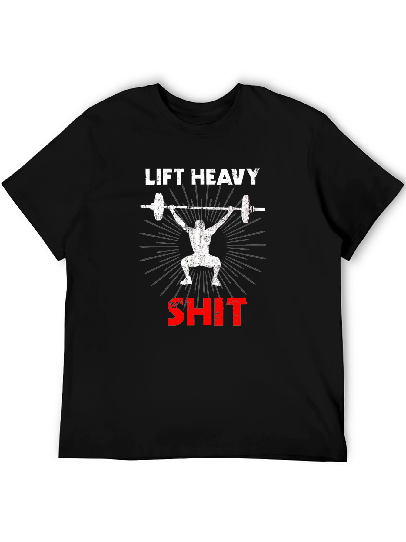 Camiseta Negra de Levantamiento de Pesas Lift Heavy SH*T