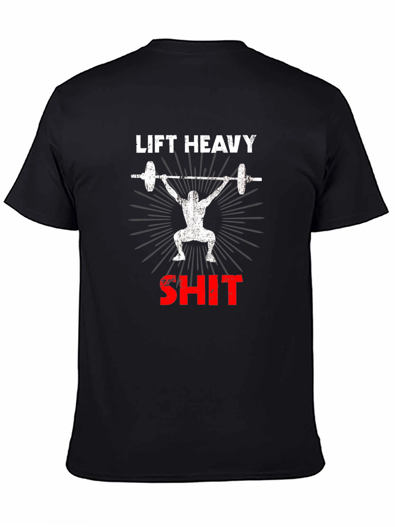 Camiseta Negra de Levantamiento de Pesas Lift Heavy SH*T