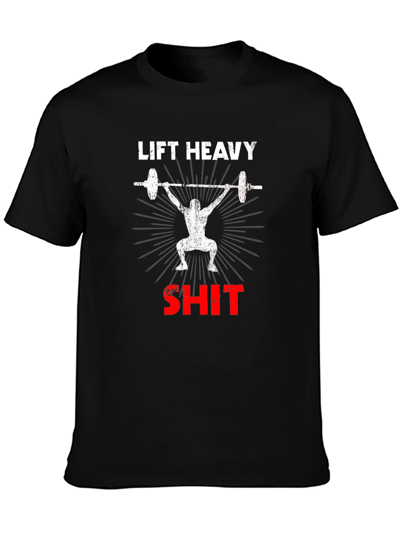 Camiseta Negra de Levantamiento de Pesas Lift Heavy SH*T