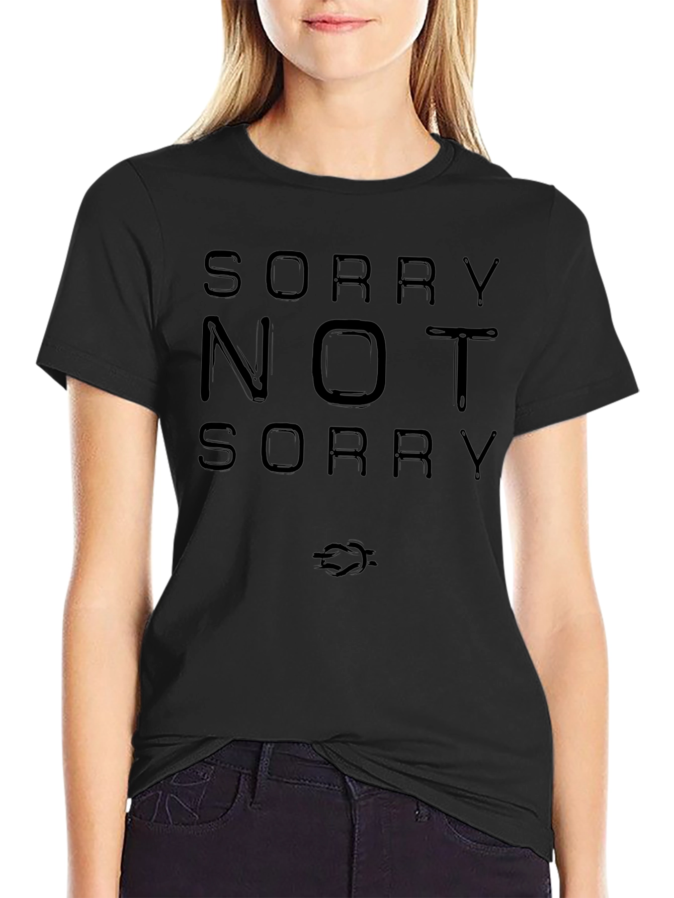 Camiseta Negra: Sorry Not Sorry