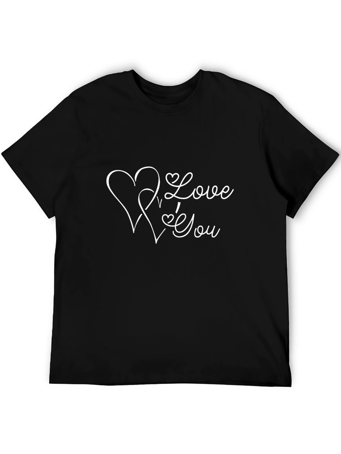 Camiseta Negra con Diseño Love You