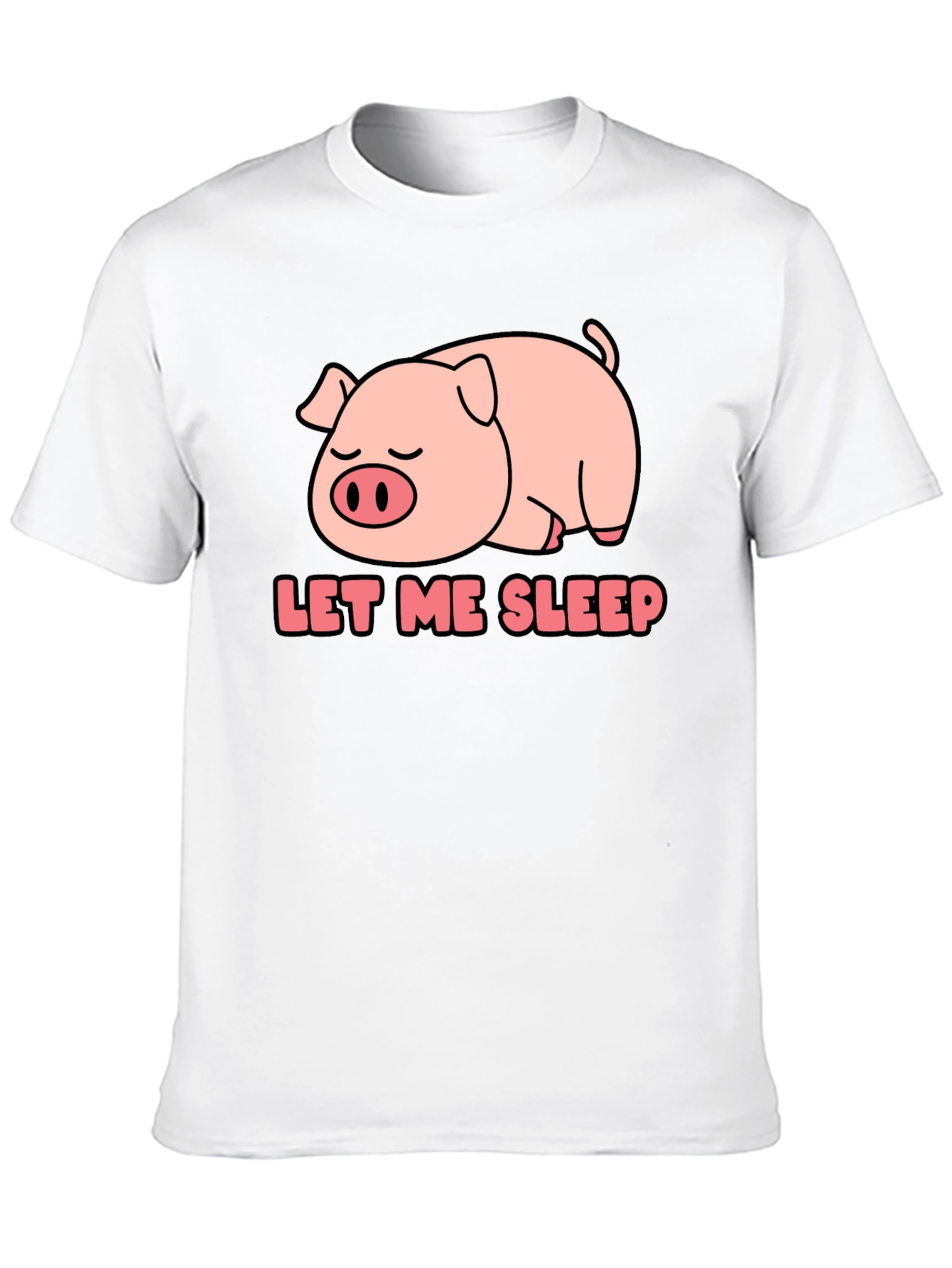 Camiseta Negra Déjame Dormir con Cerdo Adorable