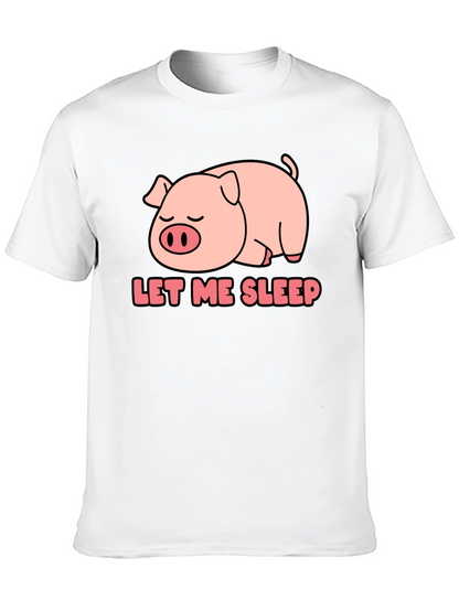 Camiseta Negra Déjame Dormir con Cerdo Adorable