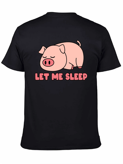 Camiseta Negra Déjame Dormir con Cerdo Adorable