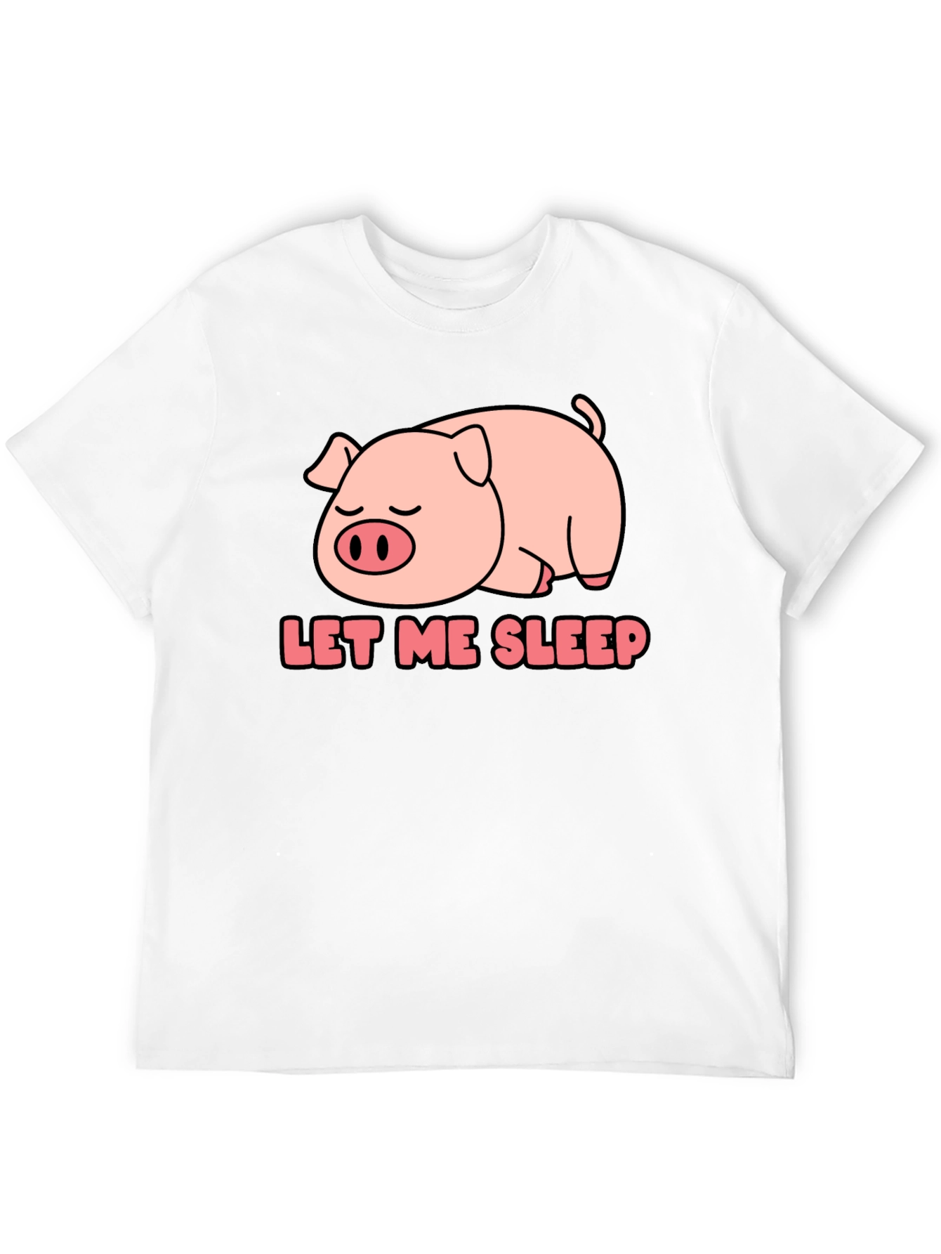 Camiseta Negra Déjame Dormir con Cerdo Adorable