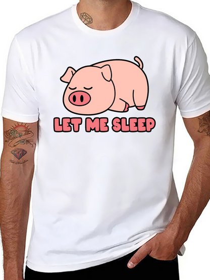 Camiseta Negra Déjame Dormir con Cerdo Adorable