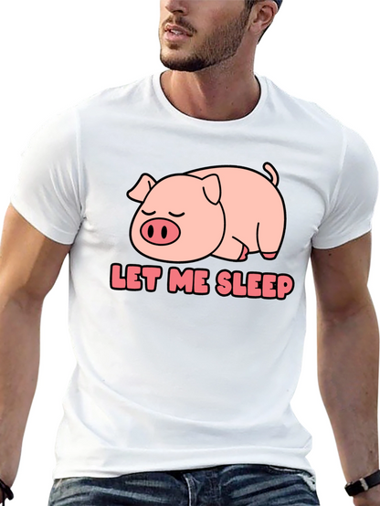 Camiseta Negra Déjame Dormir con Cerdo Adorable