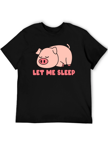 Camiseta Negra Déjame Dormir con Cerdo Adorable
