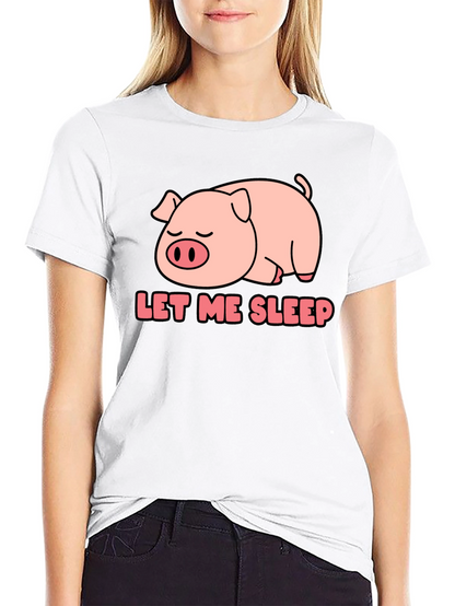 Camiseta Negra Déjame Dormir con Cerdo Adorable