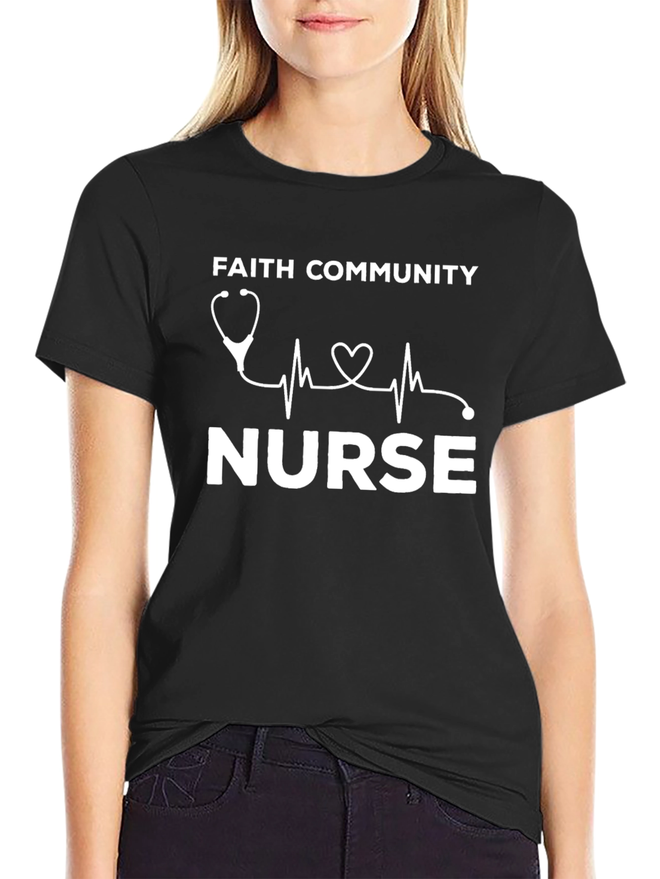 Camiseta Negra Faith Community Nurse