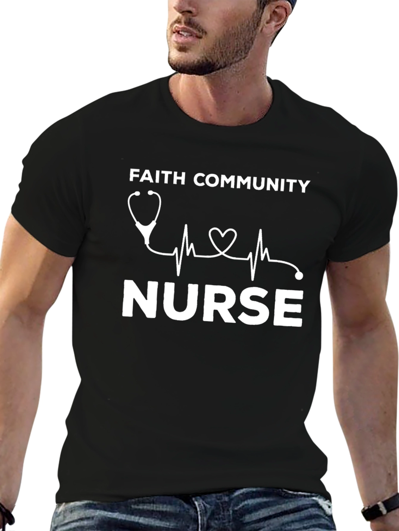 Camiseta Negra Faith Community Nurse