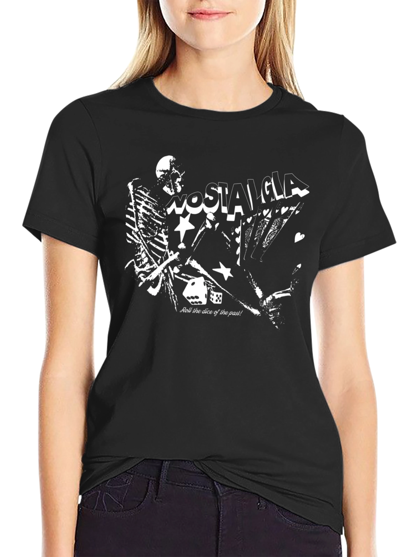Camiseta Negra Nostalgia Skeletons