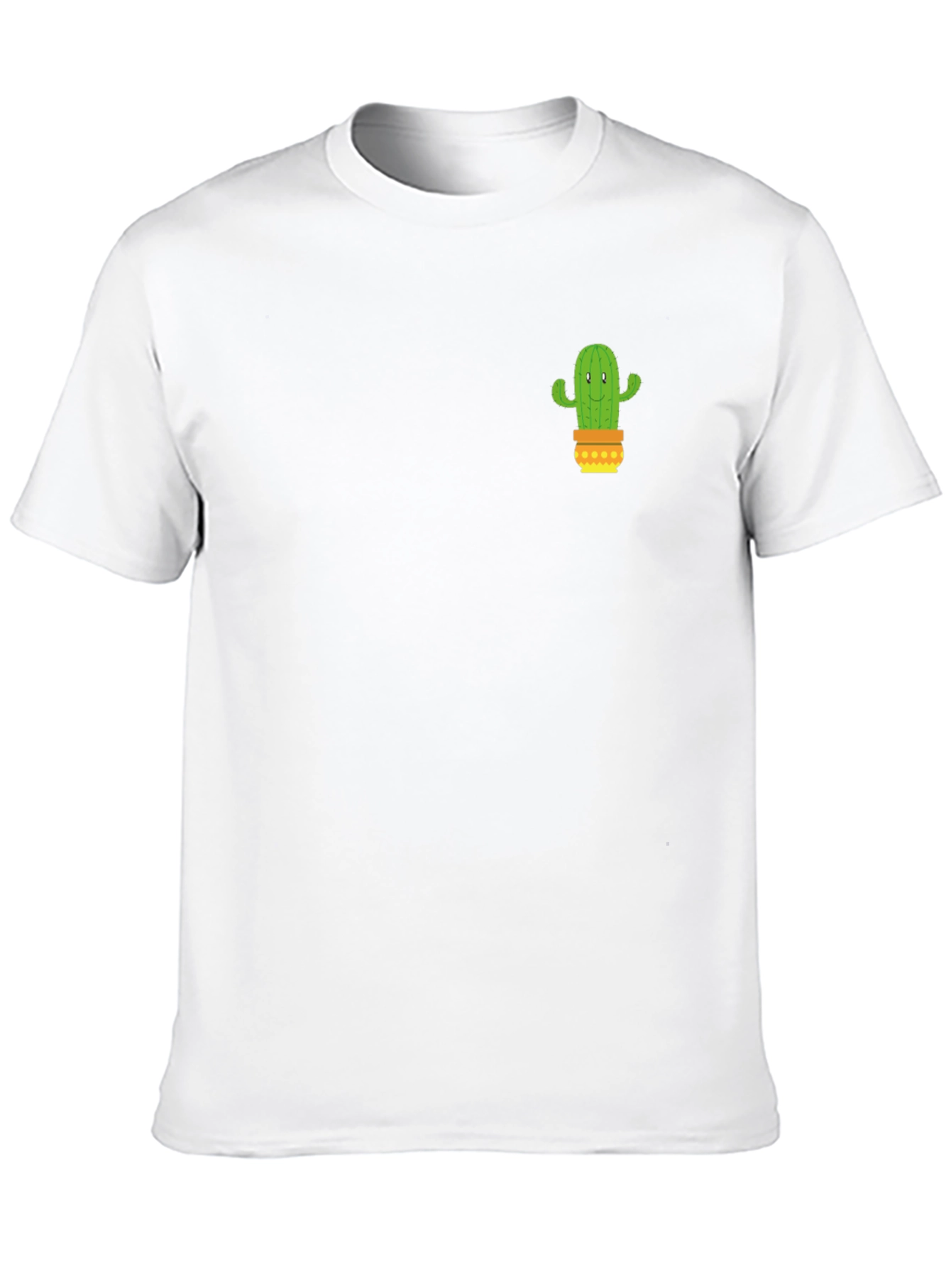 Camiseta Negra con Diseño de Cactus en Maceta