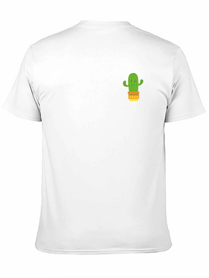 Camiseta Negra con Diseño de Cactus en Maceta