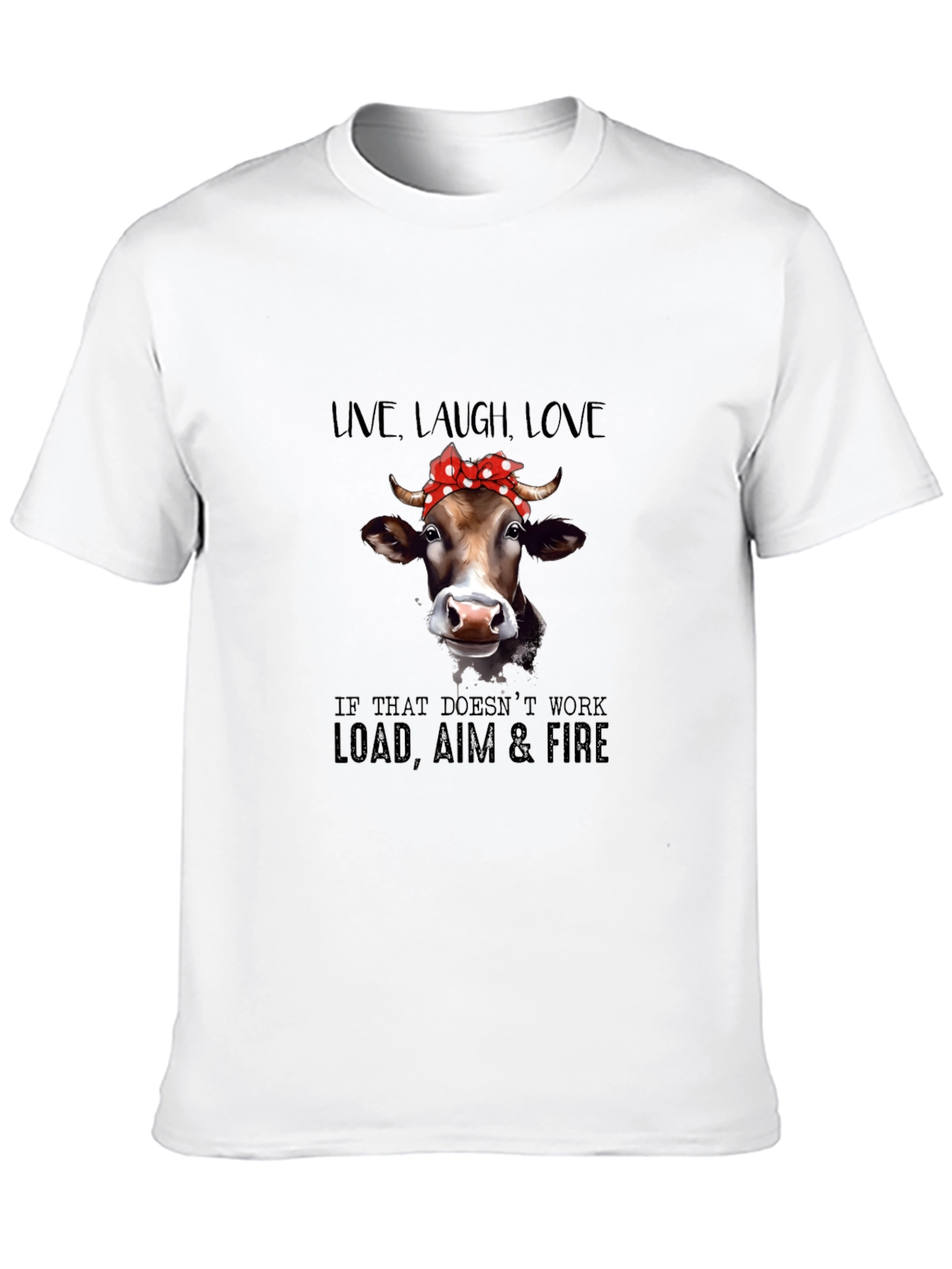 Camiseta Negra con Diseño de Vaca Vaquera