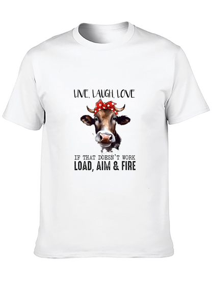 Camiseta Negra con Diseño de Vaca Vaquera