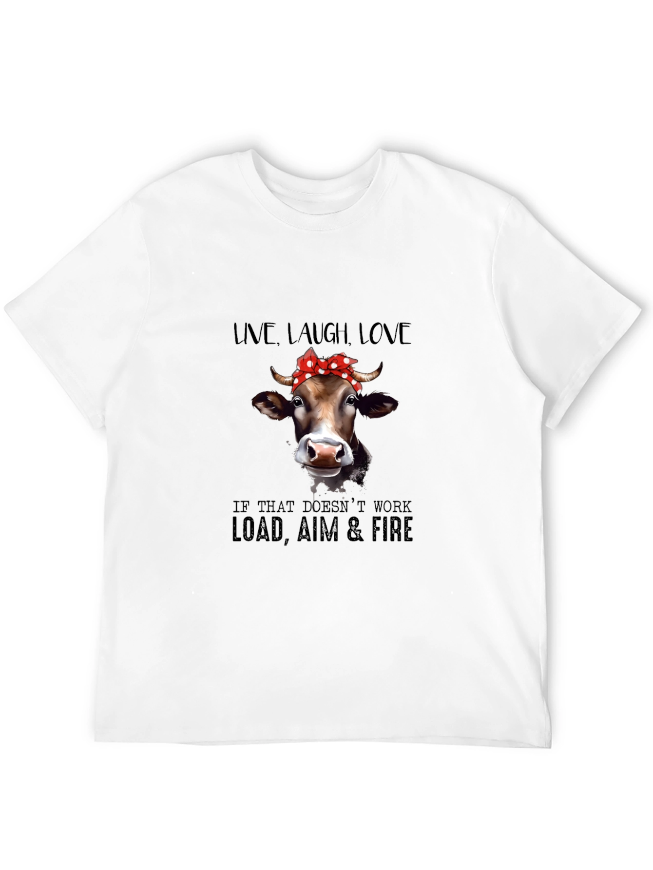 Camiseta Negra con Diseño de Vaca Vaquera