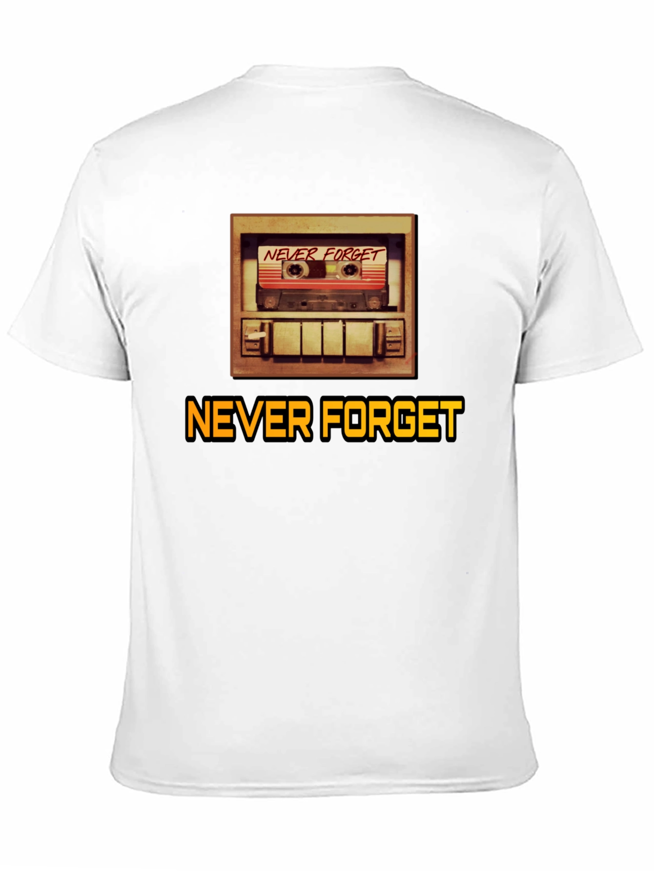 Camiseta Negra Retro Never Forget para Hombre