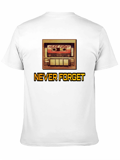 Camiseta Negra Retro Never Forget para Hombre