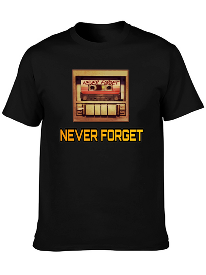 Camiseta Negra Retro Never Forget para Hombre