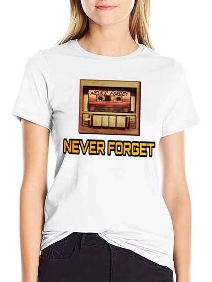 Camiseta Negra Retro Never Forget para Hombre