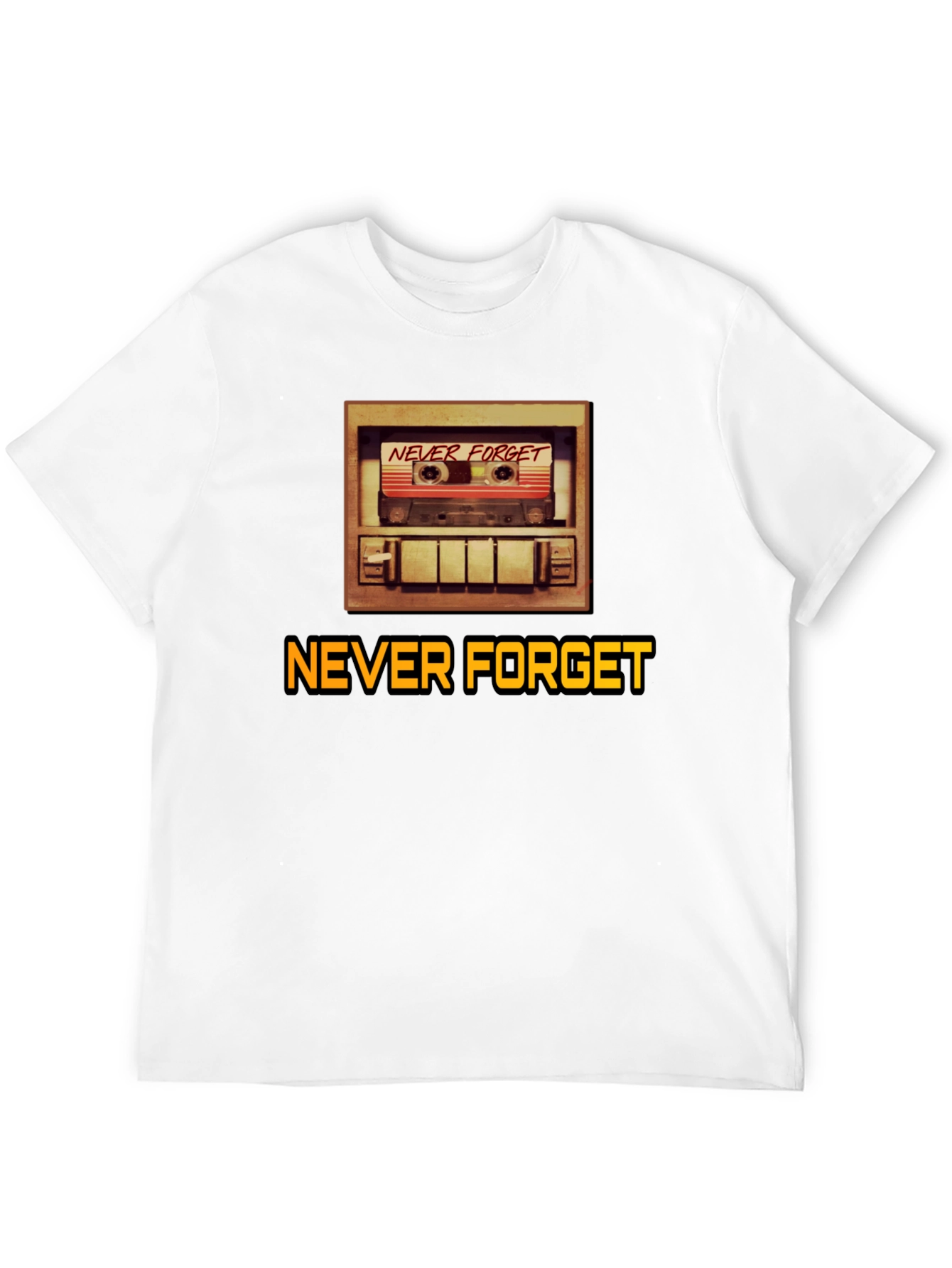 Camiseta Negra Retro Never Forget para Hombre