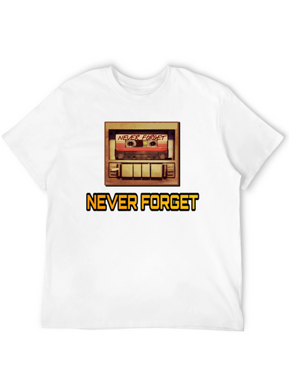 Camiseta Negra Retro Never Forget para Hombre