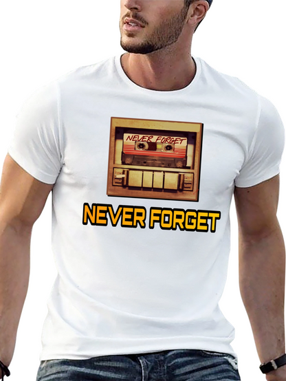 Camiseta Negra Retro Never Forget para Hombre