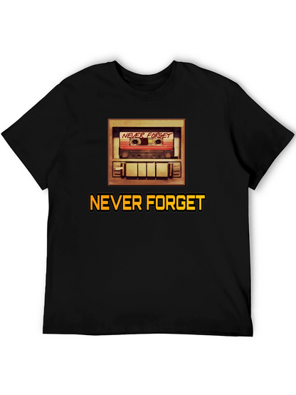 Camiseta Negra Retro Never Forget para Hombre