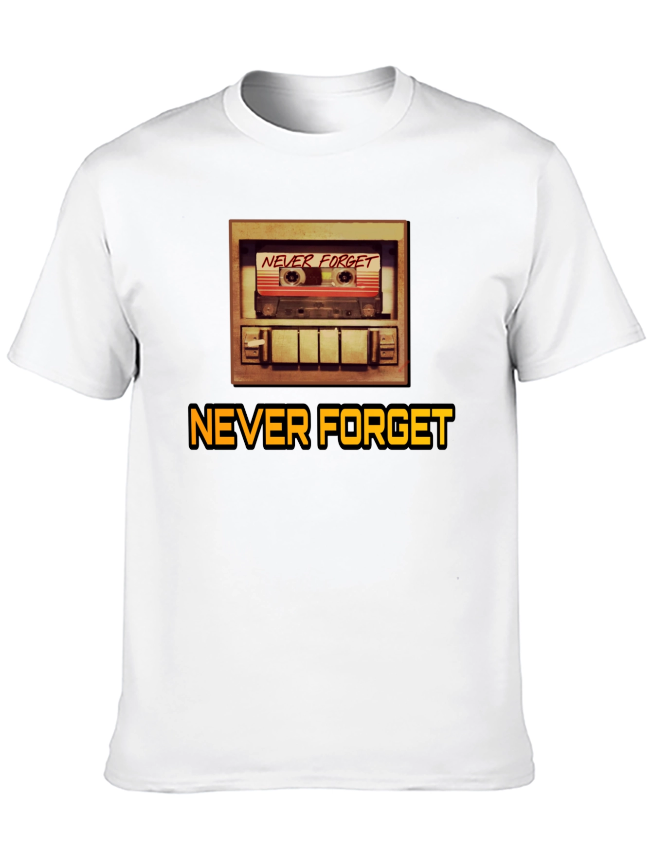 Camiseta Negra Retro Never Forget para Hombre